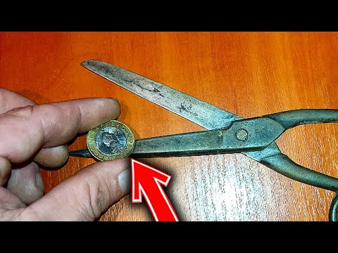 Видео: НОЖНИЦЫ острые КАК бритва всего за одну монету.НЕКАКИХ ИНСТРУМЕНТОВ!