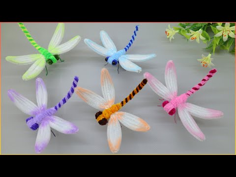 Видео: 💯 ОЧЕНЬ ПРОСТО! Как сделать СТРЕКОЗУ из синельной проволоки / Pipe cleaner Dragonfly