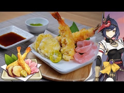 Видео: Genshin Impact Еда: Еда Инадзума Тэмпура с сакурой