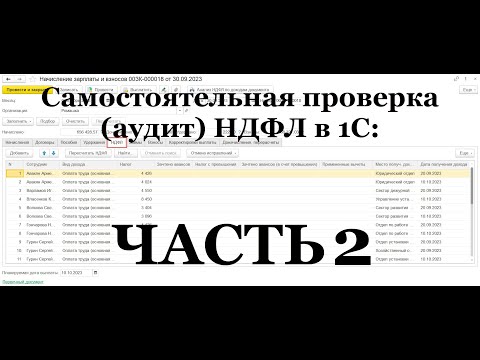Видео: ЧАСТЬ 2: Самостоятельная проверка (аудит) НДФЛ в 1С