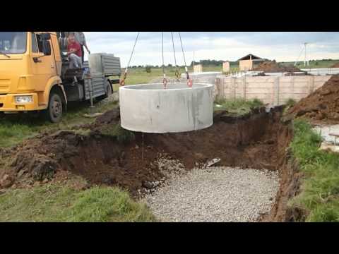 Видео: Монтируем железобетонные кольца.  Серия 2. Камаз 4308. Манипулятор. Каменск-Уральский. 89506322315.