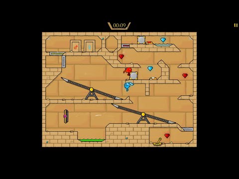 Видео: Красный куб качельный! Огонь и Вода 2: уровень 14 Fireboy and Watergirl 2: The Light Temple level 14