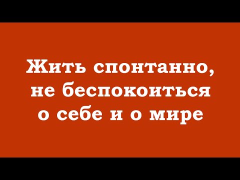 Видео: Жить спонтанно, не беспокоиться о себе и о мире
