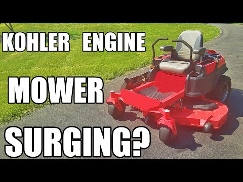 Видео: Устранение пульсаций двигателя на газонокосилке с нулевым радиусом поворота с двигателем Kohler с...