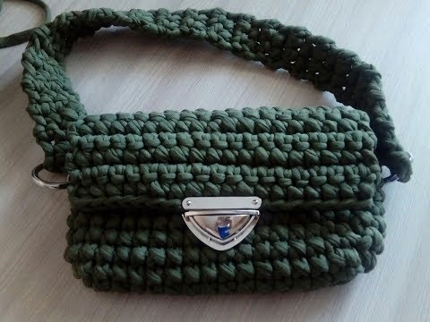 Видео: сумка на поясе из трикотажной пряжи