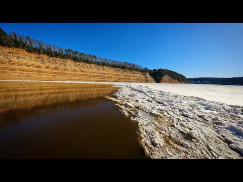 Видео: Ледоход 08.04.23  Порог(ОПОКИ) /// Мост через Сухону в районе Нюксеницы