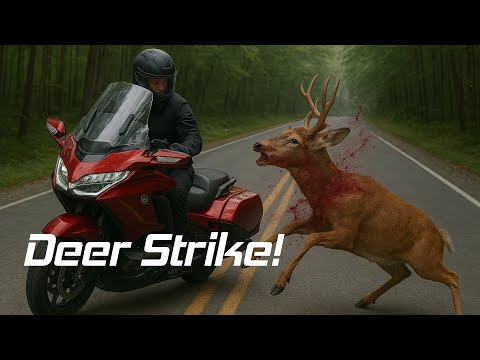 Видео: Honda Goldwing пережила столкновение с оленем