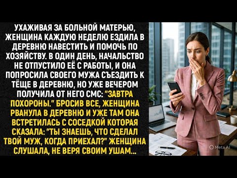 Видео: Ухаживая за больной матерью, женщина каждую неделю ездила в деревню навестить. Но в один день...