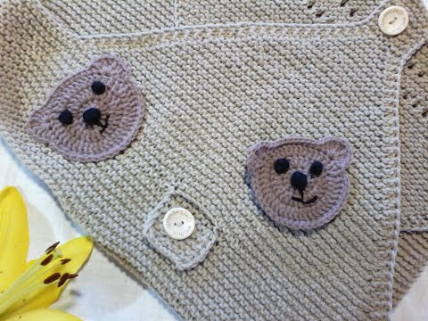 Видео: аппликация медвежонок вязаный крючком