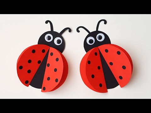 Видео: 🐞 Божья Коровка Простые поделки из бумаги для детей Летние поделки для детей из бумаги Paper Ladybug