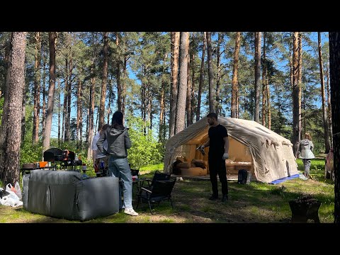 Видео: Кемпинг на Волге с надувной палаткой coody , ссылки на товары в описании