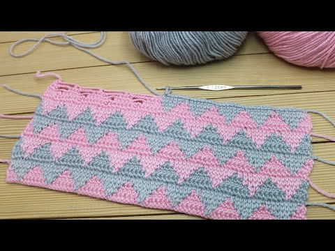 Видео: Красивый двухцветный УЗОР КРЮЧКОМ мастер-класс ВЯЗАНИЕ CROCHET patterns 2 colors