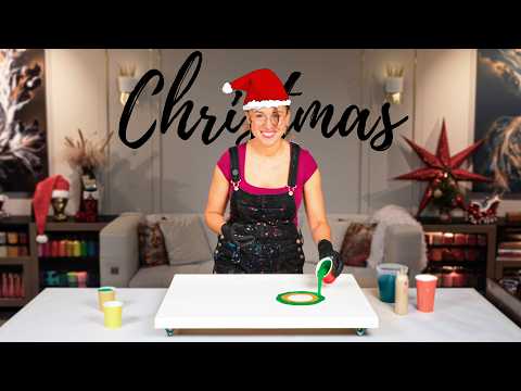 Видео: ⭐ЗОЛОТАЯ Звезда и Праздничная Ель🎄праздничное настроение в жидком искусстве ~Акриловая заливка Dutch