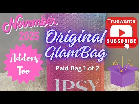 Видео: IPSY, ноябрь 2025, оригинальная гламурная сумка, платная, 1 шт., распаковка + образцы + дополнени...