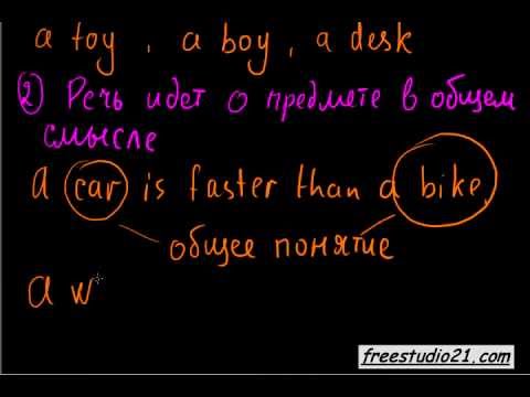 Видео: Употребление неопределенного артикля A | AN