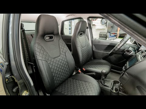 Видео: Чехлы с литыми подголовниками для Лада Гранта. Авточехлы на Сиденья Лада Гранта