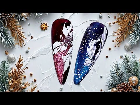 Видео: Зимние узоры. Новогодний маникюр 2025. МК/Winter patterns. New Year's manicure 2025.