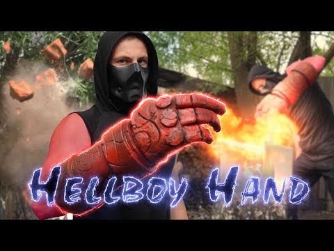 Видео: Made Hellboy's hand out of wood.  Рука Хеллбоя из дерева которая стала реальной.