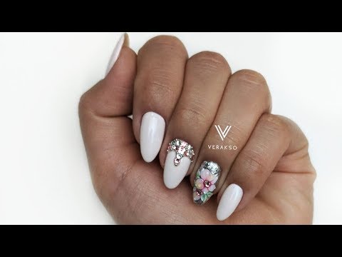 Видео: Сама нежность на ногтях. Цветы. Дизайн ногтей 53