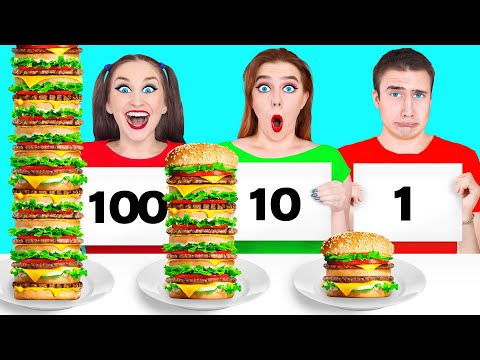 Видео: 100 Шарів їжі Челендж Multi DO Challenge