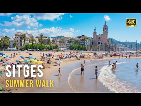 Видео: Ситжес, Испания ☀️ Прогулка по городу Лето 2025 | 4K Тур пешком