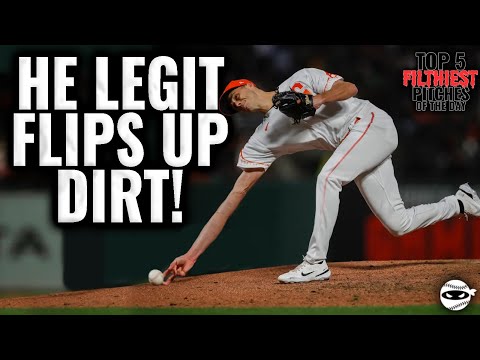 Видео: Тайлер Роджерс бросает мяч так низко, что тот поднимает ГРЯЗЬ с холмика!