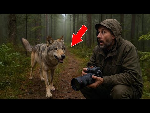 Видео: Фотограф замер от ужаса, увидев волка, но то, что он сделал потом, — просто невероятно!