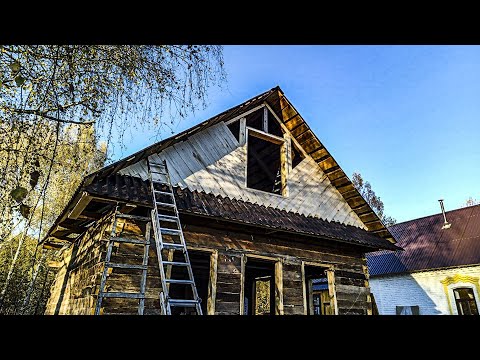 Видео: Делаем красивый фронтон в будущей мастерской. Привезли окна для мансардного этажа