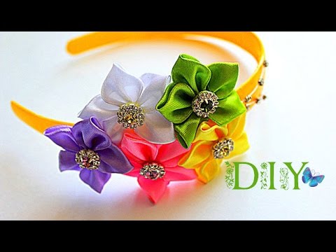 Видео: 🌺 Ободок Канзаши "Краски Лета"| KANZASHI | DIY