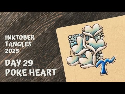 Видео: Inktober Tangles 2025 - День 29 - Сердце Поке