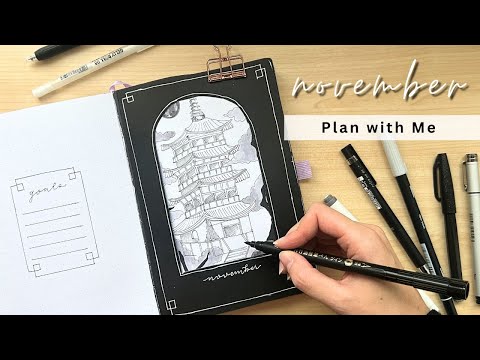 Видео: ПЛАНИРУЙТЕ СО МНОЙ | Подготовка Bullet Journal на ноябрь 🏯 | Идеи для ведения дневника для начина...
