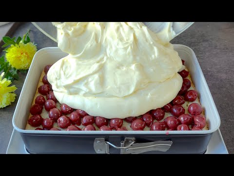 Видео: Легкий торт за считанные минуты! Влажный и кремовый.