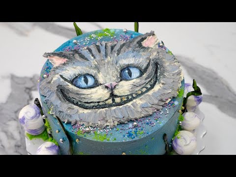 Видео: Барельеф на торте. 🐱"Чеширский кот"🍄 - Я - ТОРТодел!