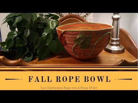 Видео: Давайте сделаем осеннюю миску из веревки для сушки белья!