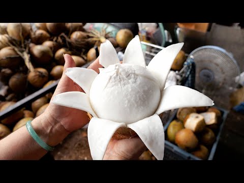 Видео: Цветок кокоса?! Блестящая идея насладиться фруктами и супербыстрым мастерством нарезки фруктов