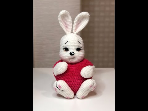 Видео: Зайка - Валентинка по мк от Светланы Проскурьяковой