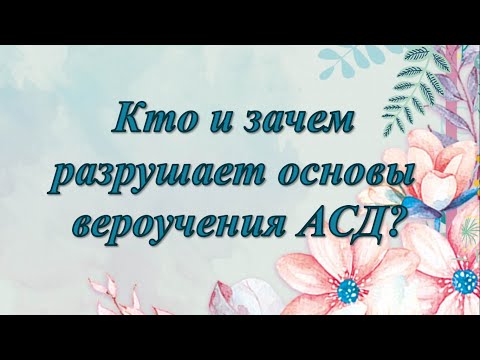 Видео: "Кто и зачем разрушает основы вероучения АСД?"