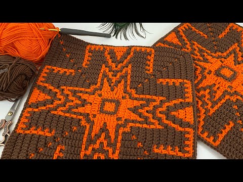 Видео: Великолепное сочетание вязанной крючком мозаики и узора на ковре💫 Мечтательные мотивы