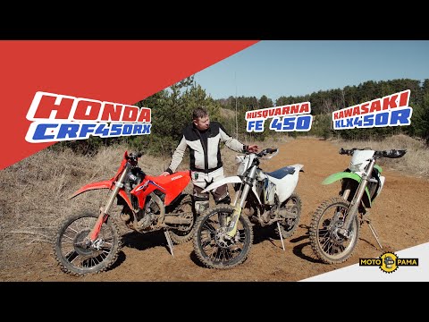 Видео: Обзор - сравнение трех #эндуро #HONDA #HUSQVARNA и #KAWASAKI