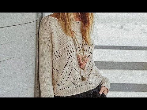 Видео: Бесподобные ажуры спицами. Схемы.