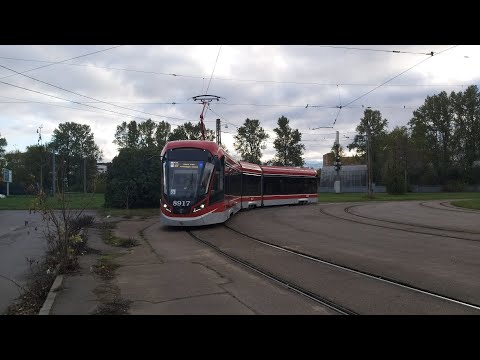 Видео: Трамвай, маршрут №60 по продлённой трассе 71-931М "Витязь-М" б.8917 (20.10.2020) Санкт-Петербург