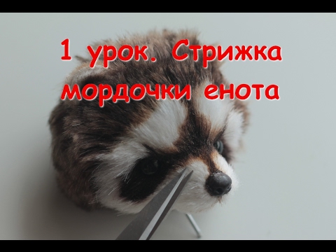 Видео: Стрижка мордочки енота. Подробный мастер-класс по оформлению игрушки Тедди