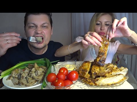 Видео: СОЧНЫЙ и ЖИРНЫЙ мукбанг РЕБРА 🍖 с картошечкой 🥔 и ЧЕРРИ 🍅 (Итинг Mukbang)