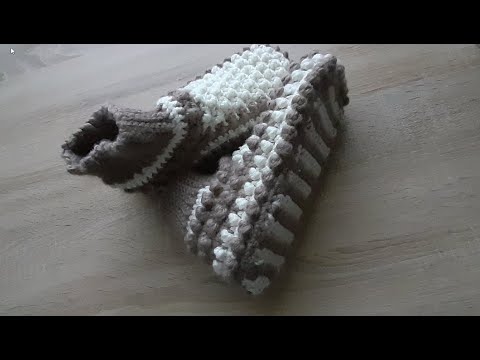 Видео: ТАПОЧКИ, СВЯЗАННЫЕ КРЮЧКОМ. НО ВЫГЛЯДЯТ, КАК СВЯЗАННЫЕ СПИЦАМИ. РАЗМЕР 38 - 39