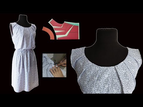 Видео: Модель платья с воротником | Детали шитья | Модель платья без рукавов | Стильный и спортивный