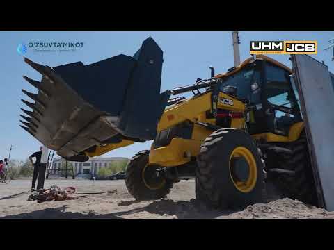 Видео: Передача 6 единиц JCB 3DX PRO экскаватор-погрузчиков в город Нукус для AO "UZSUVTA'MINOT"