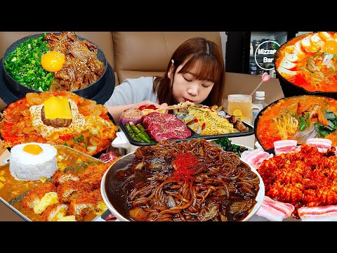 Видео: Sub)Real Mukbang- Вся вкусная еда в мире 🔥 Острая лапша,курица,стейк,паста,карри 🍱 ASMR КОРЕЙСКАЯЕДА