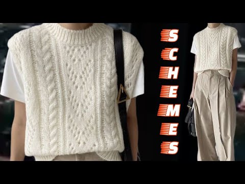 Видео: Схемы вязания на модные и удобные жилеты. Knitting patterns for fashionable and comfortable vests.