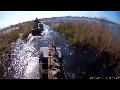 Видео: Мотобуксировщик "ОМИЧ" весна охота 2016