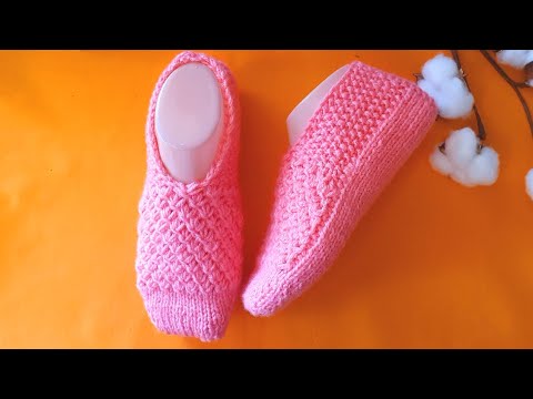 Видео: Тапочки без швов спицами 37-38р.